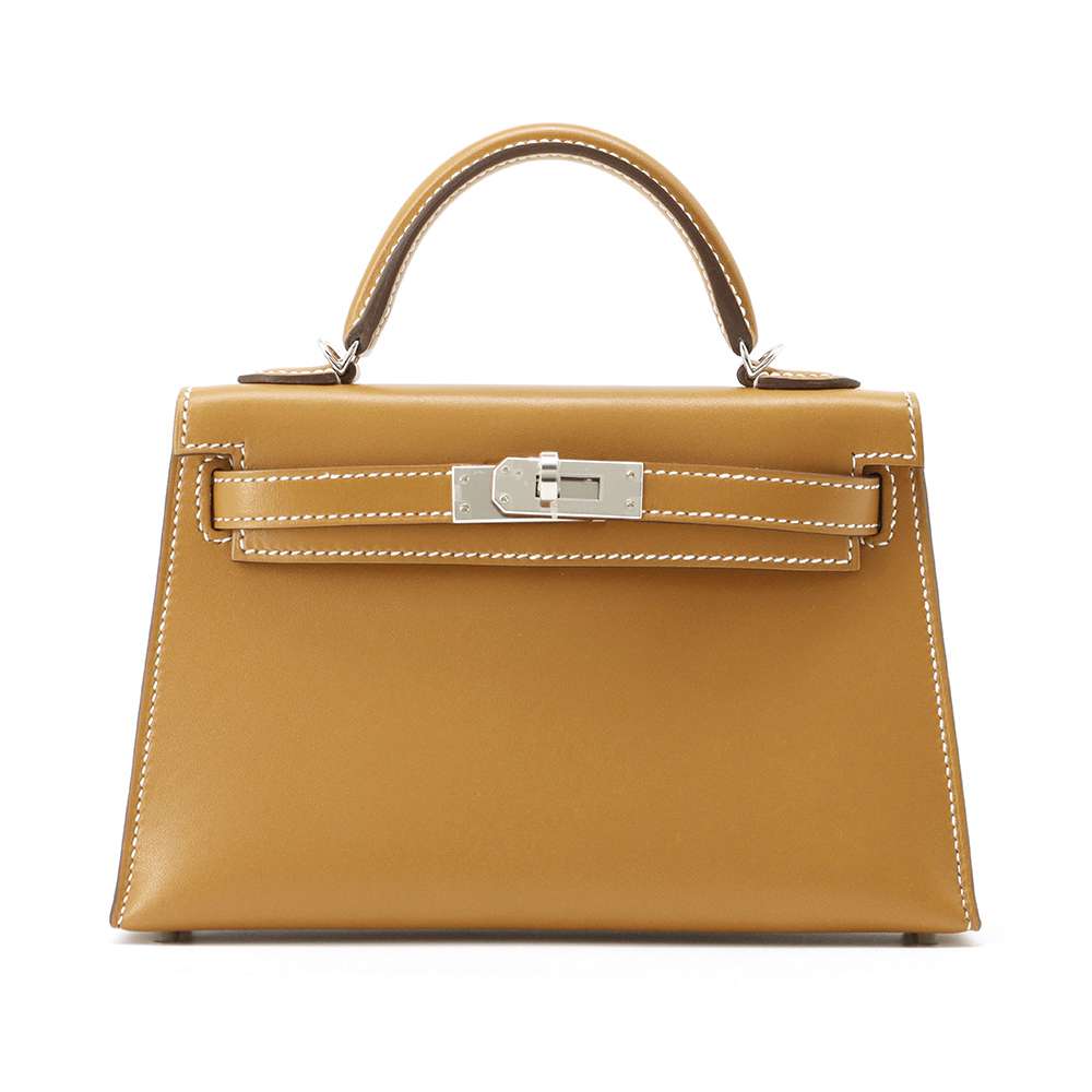 HERMES Mini Kelly Do Natural Sable Voatler