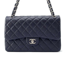 Load image into Gallery viewer, CHANEL Matelasse W Flap ChainShoulder Bag Navy A58600 Caviar Leather Size 30
