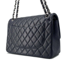 将图像加载到图库查看器中，CHANEL Matelasse W Flap ChainShoulder Bag Navy A58600 Caviar Leather Size 30
