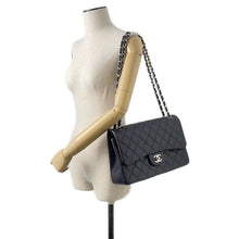 Load image into Gallery viewer, CHANEL Matelasse W Flap ChainShoulder Bag Navy A58600 Caviar Leather Size 30
