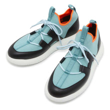 将图像加载到图库查看器中，HERMES Sneakers Duel Blue/Black Knit Calf Leather Size 40
