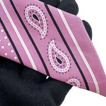 将图像加载到图库查看器中，HERMES ★Twilly Apron D'Or Cut Parme/White/Rouge Silk100%
