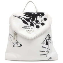 将图像加载到图库查看器中，PRADA Signor Print Backpack White 1BZ072 Nylon
