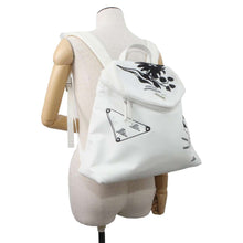 将图像加载到图库查看器中，PRADA Signor Print Backpack White 1BZ072 Nylon
