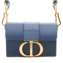 将图像加载到图库查看器中，Dior Montaigne Shoulder Bag Blue Leather
