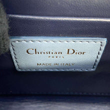 将图像加载到图库查看器中，Dior Montaigne Shoulder Bag Blue Leather
