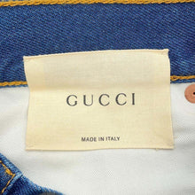 Load image into Gallery viewer, GUCCI Flower x Tiger Embroidery Denim Size 22 Blue449577 Cotton100%
