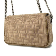 将图像加载到图库查看器中，FENDI Midi Baguette FF Fabric ChainShoulder Bag Beige 8BR793 Fabric suede
