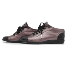 将图像加载到图库查看器中，CHANEL Lace up shoes Black/Gray Patent Leather Leather Size 37
