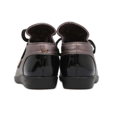 将图像加载到图库查看器中，CHANEL Lace up shoes Black/Gray Patent Leather Leather Size 37
