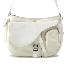 Load image into Gallery viewer, Dior Sacai collaboration saddle soft bag White 1ADHO029USG Nylon Leather
