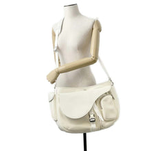 Load image into Gallery viewer, Dior Sacai collaboration saddle soft bag White 1ADHO029USG Nylon Leather
