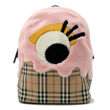 将图像加载到图库查看器中，BURBERRY Monster Motif Check Backpack Brown/Pink Boa Nylon
