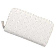 将图像加载到图库查看器中，Bottega Veneta INTRECCIATO LONG WALLET White Leather
