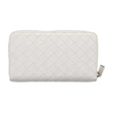 将图像加载到图库查看器中，Bottega Veneta INTRECCIATO LONG WALLET White Leather
