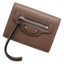 将图像加载到图库查看器中，BALENCIAGA Neo Classic Compact Wallet Brown 640107 Leather
