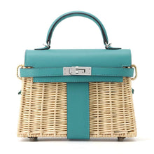 将图像加载到图库查看器中，HERMES mini kelly picnic Vert Verone Swift Leather Willow
