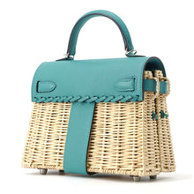 将图像加载到图库查看器中，HERMES mini kelly picnic Vert Verone Swift Leather Willow
