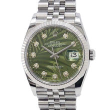 将图像加载到图库查看器中，ROLEX Datejust W36mm Stainless Steel K18WG Olive Green  Dial 126234G
