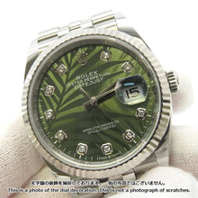 将图像加载到图库查看器中，ROLEX Datejust W36mm Stainless Steel K18WG Olive Green  Dial 126234G
