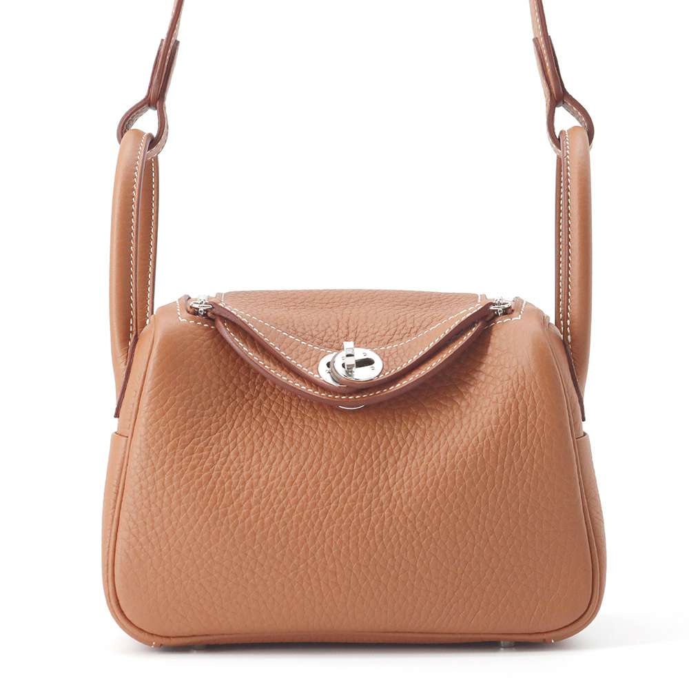 HERMES Lindy Gold Taurillon Clemence Size Mini