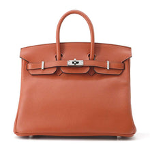 Load image into Gallery viewer, HERMES Birkin Verso Cuivre/Blue Royale Taurillon Nobillo Size 25
