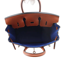 Load image into Gallery viewer, HERMES Birkin Verso Cuivre/Blue Royale Taurillon Nobillo Size 25
