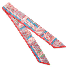 Load image into Gallery viewer, HERMES Twilly TRESSES H Blue Vif/Grenadine/Salmon Silk100%
