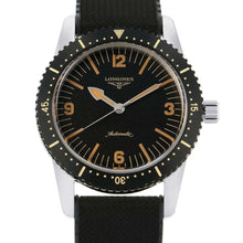 将图像加载到图库查看器中，LONGINES heritage skin diver W42mm Stainless Steel Rubber Black DialL2.822.4.56.9
