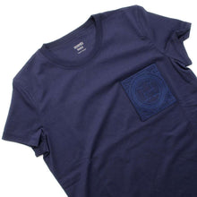 Load image into Gallery viewer, HERMES Embroidered H logo pocket T-shirt Size 38 Navy Cotton100%
