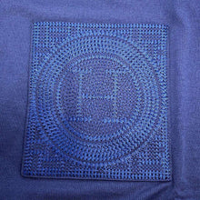 Load image into Gallery viewer, HERMES Embroidered H logo pocket T-shirt Size 38 Navy Cotton100%
