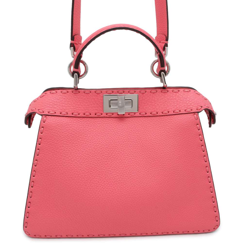 FENDI Selleria Peekaboo Icy You Pink 8BN327 Leather Size Small