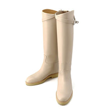 Load image into Gallery viewer, HERMES Faustin short boots Beige Calf Leather Size 35
