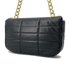 将图像加载到图库查看器中，CELINE Chain Shoulder Bag Matelasse Mono Chrome Black 111273EYD Leather
