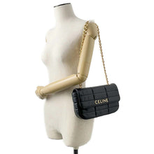 Load image into Gallery viewer, CELINE Chain Shoulder Bag Matelasse Mono Chrome Black 111273EYD Leather
