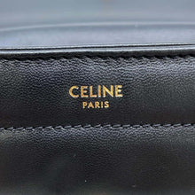 将图像加载到图库查看器中，CELINE Chain Shoulder Bag Matelasse Mono Chrome Black 111273EYD Leather
