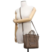 将图像加载到图库查看器中，CELINE Luggage Shopper 2WAY Shoulder Bag Suri 189243 Calf Leather Size Nano
