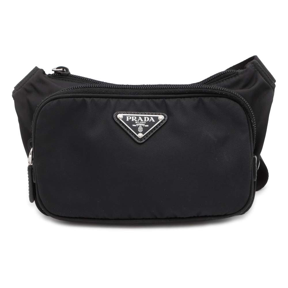 PRADA Shoulder Bag Black 2VH128 Nylon Leather