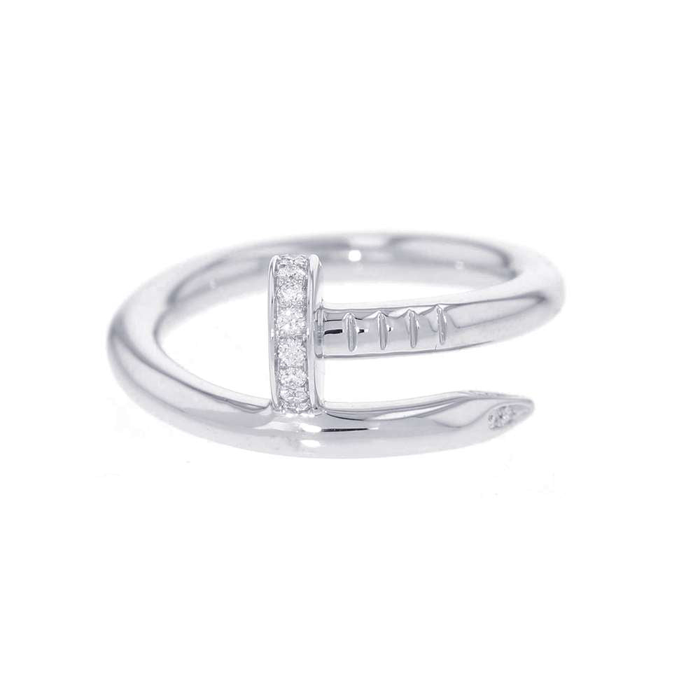 CARTIER Juste Un Clou Ring Size 53/#13 B4092753 18K White Gold