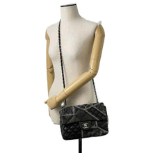 Load image into Gallery viewer, CHANEL CC Logo Patchwork ChainShoulder Bag Black/Gray Lambskin Tweed
