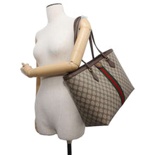 将图像加载到图库查看器中，BALENCIAGA Gucci collaboration The Hacker Medium Tote Beige/Brown 680125 PVC Leather
