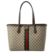 Load image into Gallery viewer, BALENCIAGA Gucci collaboration The Hacker Medium Tote Beige/Brown 680125 PVC Leather
