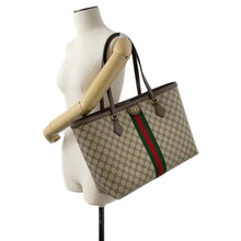 将图像加载到图库查看器中，BALENCIAGA Gucci collaboration The Hacker Medium Tote Beige/Brown 680125 PVC Leather
