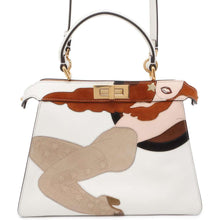 将图像加载到图库查看器中，FENDI Peekaboo ISeeU Antonio Lopez White/Brown/Beige 8BN321 Leather suede Size Medium
