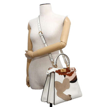 Load image into Gallery viewer, FENDI Peekaboo ISeeU Antonio Lopez White/Brown/Beige8BN321 Leather suede Size Medium
