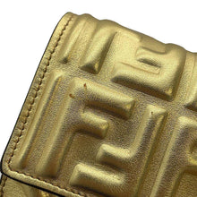 Load image into Gallery viewer, FENDI Baguette Zucca Medium Wallet Gold 8M0419 Leather
