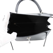 将图像加载到图库查看器中，HERMES Kelly Sellier Black Box Calf Leather Size 25
