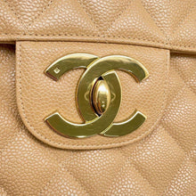 Load image into Gallery viewer, CHANEL Jumbo Matelasse ChainShoulder Bag BeigeA04412 Caviar Leather Size 30
