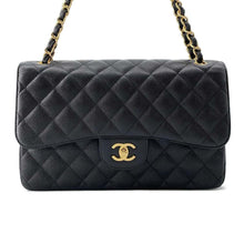 Load image into Gallery viewer, CHANEL Matelasse W Flap ChainShoulder Bag Black A58600 Caviar Leather Size 30
