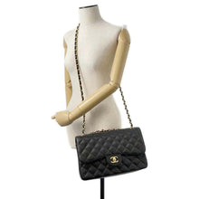 Load image into Gallery viewer, CHANEL Matelasse W Flap ChainShoulder Bag Black A58600 Caviar Leather Size 30
